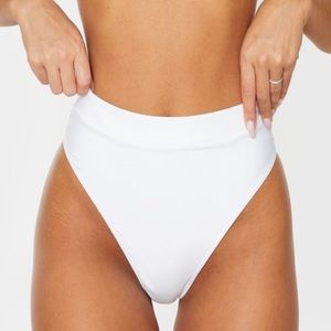 White High Waisted Bikini Bottoms